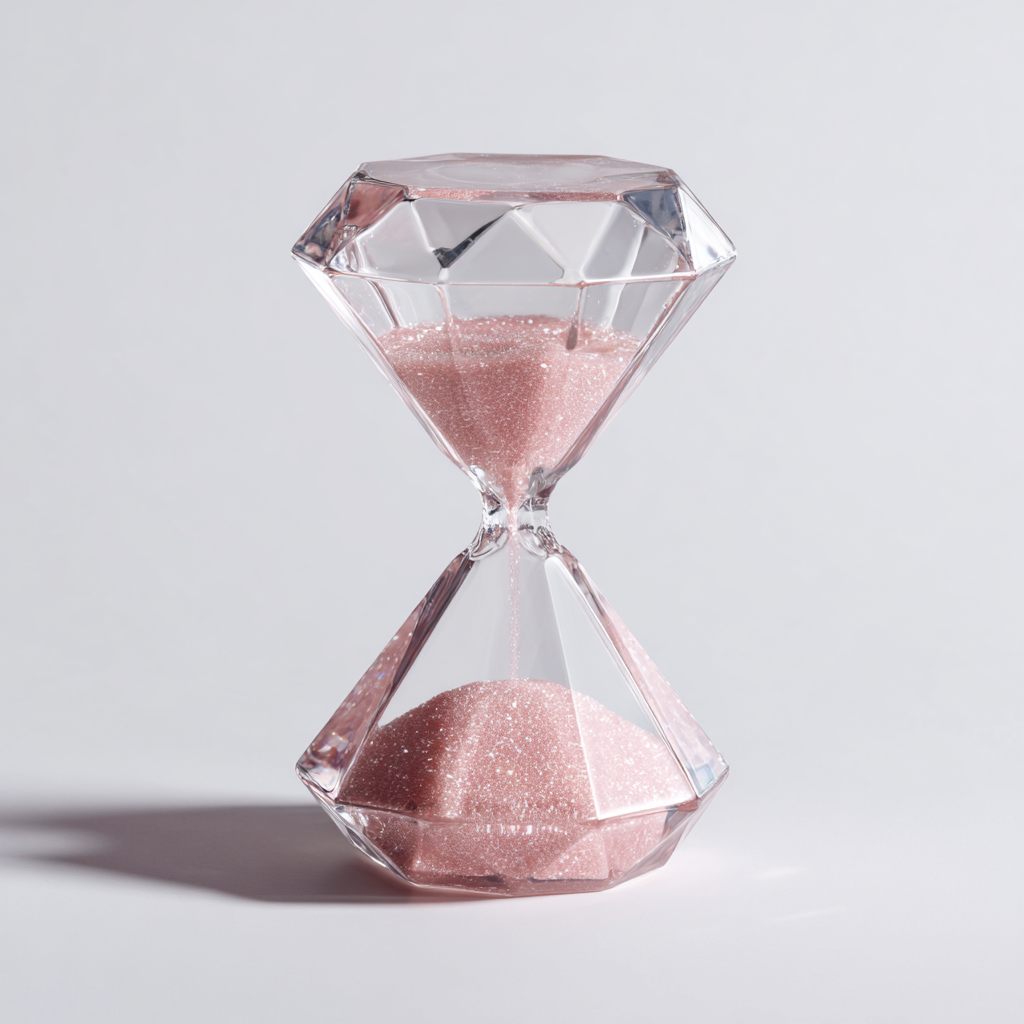 Geometric Diamond Glass Sand Timer - 30 Minute