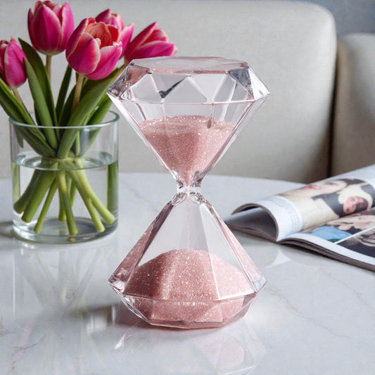 Geometric Diamond Glass Sand Timer - 30 Minute